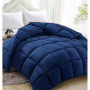 VOUA VA-FGBZ2-28 Comforter King Navy All Season Down Alternative, Cooling Quilted Duvet Insert KING