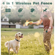 Cicpap Wireless Dog Fence System T800, 3300Ft Range, Electric Pet Containment Collar with Remote Trainer, Beep, Vibration, Shock Modes, Waterproof, Rechargeable