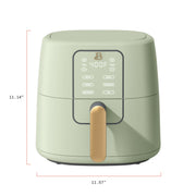 Beautiful 29030 6 Qt Air Fryer with TurboCrisp Technology, EverGood Ceramic Nonstick Coating, Sage Green