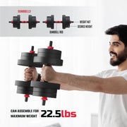 FitRx 30514 Smartbell Gym 5-in-1 Adjustable Dumbbell Set, 40 lbs, Black