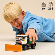 LEGO City Snowplow Truck Building Toy with Movable Plow, Salt Spreader, Driver Minifigure, Ages 6+, 263 Pieces, 60490
