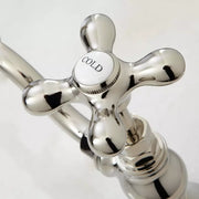 Signature Hardware SH449720PN Elnora Bridge Bathroom Faucet, Polished Nickel - Cross Handles