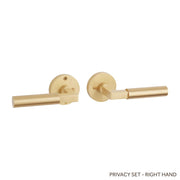 Signature Hardware PRIV-Latch28-234-SBS Tolland Brass Passage Interior Door Set Lever Handle Left Hand 2-3/4 Backset - Satin Brass