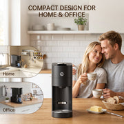 Sanerto Single Serve Coffee Maker Compatible with K Cup Capsules and Grounds, 6-12oz Adjustable Cup Size, 1000W, Black, Sanerto-A01A