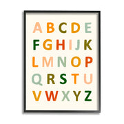 Stupell Industries ABC Letter Chart Framed Wall Art, Soft Terracotta Earth Tone Alphabet, Multicolor, 16 in x 20 in, Farmhouse Style, af-389_fr_16x20