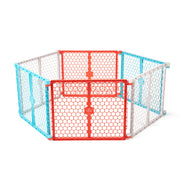 Regalo 2-in-1 Super Wide Baby Safety Gate and Play Yard, 192-Inch Coverage, Red White Blue, Ages 6-24 Months, 1372