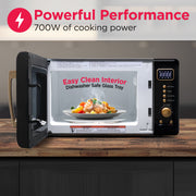 Frigidaire Compact Retro Countertop Microwave Oven, 0.7 Cu Ft, 700 Watts, Blue, Child Safety Lock, EMW788BLUARGENT
