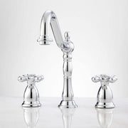 Signature Hardware Victorian Widespread Bathroom Faucet - Lever Handles - Chrome