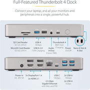 StarTech 132N-TB4USB4DOCK Thunderbolt 4 Multi-Display Docking Station, Quad/Triple/Dual Monitor Dock