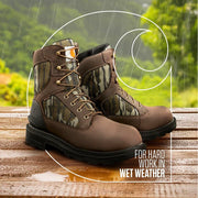 Carhartt Ironwood Waterproof Work Boots for Men, 8-Inch, Reinforced Oil-Tanned Leather, Breathable Membrane, EH and Slip-Resistant Outsoles, Dark Brown Mossy Oak, 14W FT8002-M