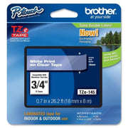 Brother TZE145 Laminated Tape White on Clear, 18mm