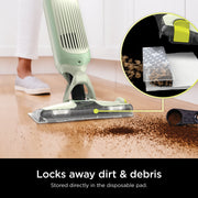 Shark VACMOP Cordless Hard Floor Cleaner with Powerful Suction, LED Headlights, No-Touch Disposable Pad System, Lime Green, VM252GN