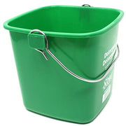 Noble Products Small Green Detergent Bucket Cleaning Pail, 3 Quart, Set of 3, Square, Trilingual Labeling - Material: Metal