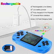 Beijue Rechargeable 16 Bit Handheld Game Console with 3.0 Inch Color LCD, 100 Built-In Games, Blue