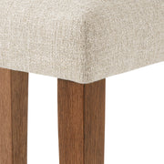 Mainstays Backless Upholstered Counter Stool, Nathan Sand, Cushioned Seat, Brown Wooden Frame, Stackable Design