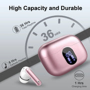 Aptkdoe A90-Rose gold1 Ear Buds with Noise Cancelling Mic, Gold Pink