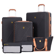 Landisun 6 Piece Hardshell ABS Luggage Set With TSA Lock