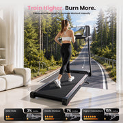 Patbrela Home Incline Treadmill with 3-Level Manual Incline, 8.8 MPH Speed, 3.5 HP Quiet Brushless Motor, 12 Preset Programs, 300 lb Capacity, Compact Design, Pink