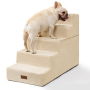 Aodisman 5-Step Dog Stairs for Small Dogs and Cats, Non-Slip Indoor Pet Steps, Beige