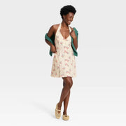Universal Thread Women's Floral Mini Sundress Cream S