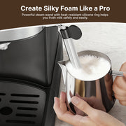 WiseStone Espresso Machine, 15 Bar Pressure, Milk Frother, Compact Stainless Steel Coffee Maker for Cappuccino and Latte, CM-8502