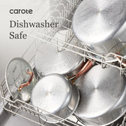 Carote 8'' & 10'' Stainless Steel Frying Pan Set, Silver