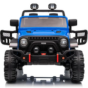 Hikiddo OFJC30912V 12V Ride On Toy, 2-Seater Electric Kids Truck with Remote Control, Bluetooth, Blue