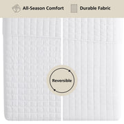 Mainstays Crinkle Box Soft Wash Microfiber Quilt, Hypoallergenic, All-Season, White, Full/Queen, MSS466170522037