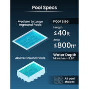 Kokido XTROVAC 510 Rechargeable Handheld Pool Vacuum, Cordless, Optimized Suction 15 GPM, 90 Min Runtime, Blue & Grey, For In-Ground and Above Ground Pools, EV57