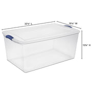 Sterilite 19290404 105 qt. Latch Storage Box (4-Pack)