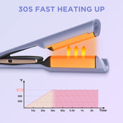 Aima Beauty 25mm Deep Wave Hair Crimper and Waver with Timer Function, Ceramic Plates, Fast Heating, Purple