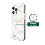 Onn. WIBWMF100069254 White Iridescent Marble Phone Case For iPhone 13 Pro