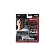 Jada Toys Fast & Furious Nano Hollywood Rides 3-Pack Die-Cast Cars, Toyota Supra, Lykan Hypersport, Ice Charger, Red, 1.65 in, JAD32482