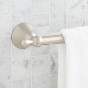 Signature Hardware Traditional 27-1/8 in Towel Bar, Brushed Nickel, Wall Mounted, 955108