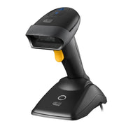 Adesso NuScan 2500 2D Barcode Scanner, Dual Wireless Bluetooth and 2.4GHz, Handheld, 12 in Scan Distance, Antimicrobial Spill-Resistant Casing, Charging Cradle Included