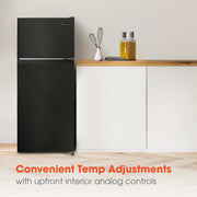 Magic Chef Compact Refrigerator with 4.5 Cu. Ft. Capacity, Separate Freezer Compartment, Reversible Door, Energy Star Qualified, Black, HMDR45B