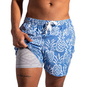 Chubbies The Capes Classic Lined Swim Trunks - Medium Blue - S