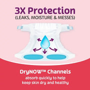 Parent's Choice Dry & Gentle Diapers Size 7 Club 72 Count - Wiggle-proof leak barriers