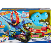 Mattel HKX42 Hot Wheels City T-Rex Chomp-Down Track Set with a Huge Loop & 1:64 Scale Toy Car