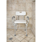 Essential medical supply shower bench with arms best sale and back