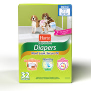 Hartz Disposable Dog Diapers, M, 32 Count for Female and Male Dogs or Puppies