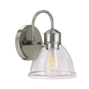 Better Homes & Gardens 52016 Glass Sconce Wall Light, Satin Nickel Finish