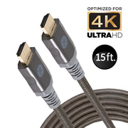 GE 48722 15' HDMI Cable With Ethernet & Gold-Plated Connectors, Gray