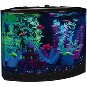 GloFish 29045 Crescent Aquarium Kit 5 Gallons, Includes Hidden Blue LED Light And Internal Filter