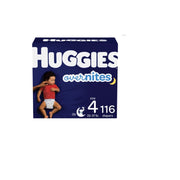 HUGGIES Overnites Nighttime Baby Diapers, Size 4, 116 Ct