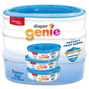 Diaper Genie I000251 Diaper Pail Refills, Unscented, 3 Pk, 720 Ct