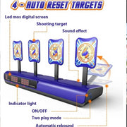 Absoke Electronic Shooting with 2 Foam Blaster Toy, Scoring Auto Reset Digital for Nerf Blaster Toys with 24 Refill Darts & 2 Dart Bands, Ideal Gift Toy for Kids-Boys & Girls