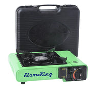 Flame King VT-505 Portable Multi Fuel Butane or Propane Camping Stove Burner with Carry Case