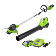 Greenworks STBA40B210 G-MAX 40V Cordless String Trimmer & Blower Combo Pack with Battery & Charger