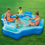 Bluescape KB0706000 Blue Deluxe Comfort Inflatable Family Swimming Pool, 4 Seats
